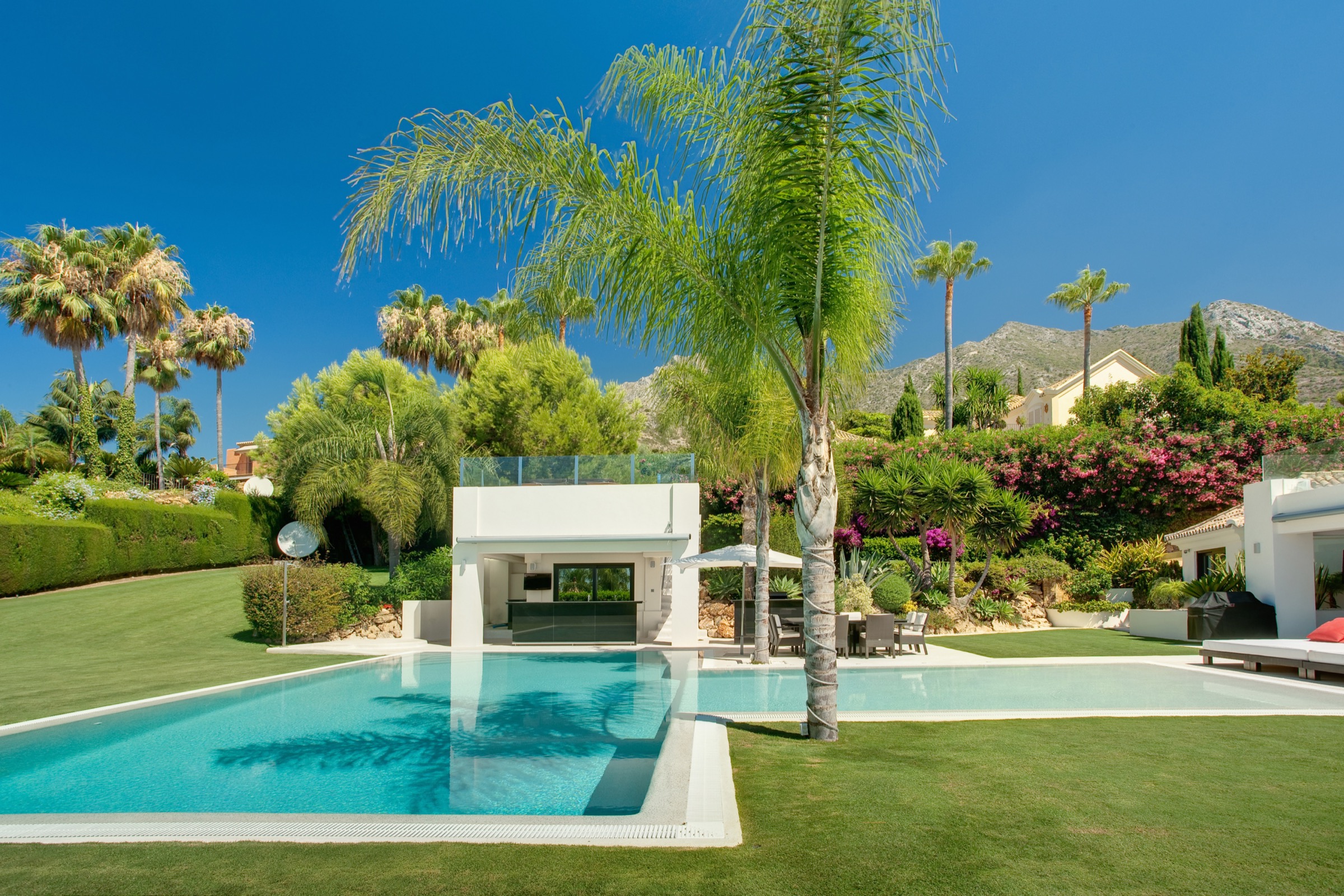 Pool with island views in Ibiza